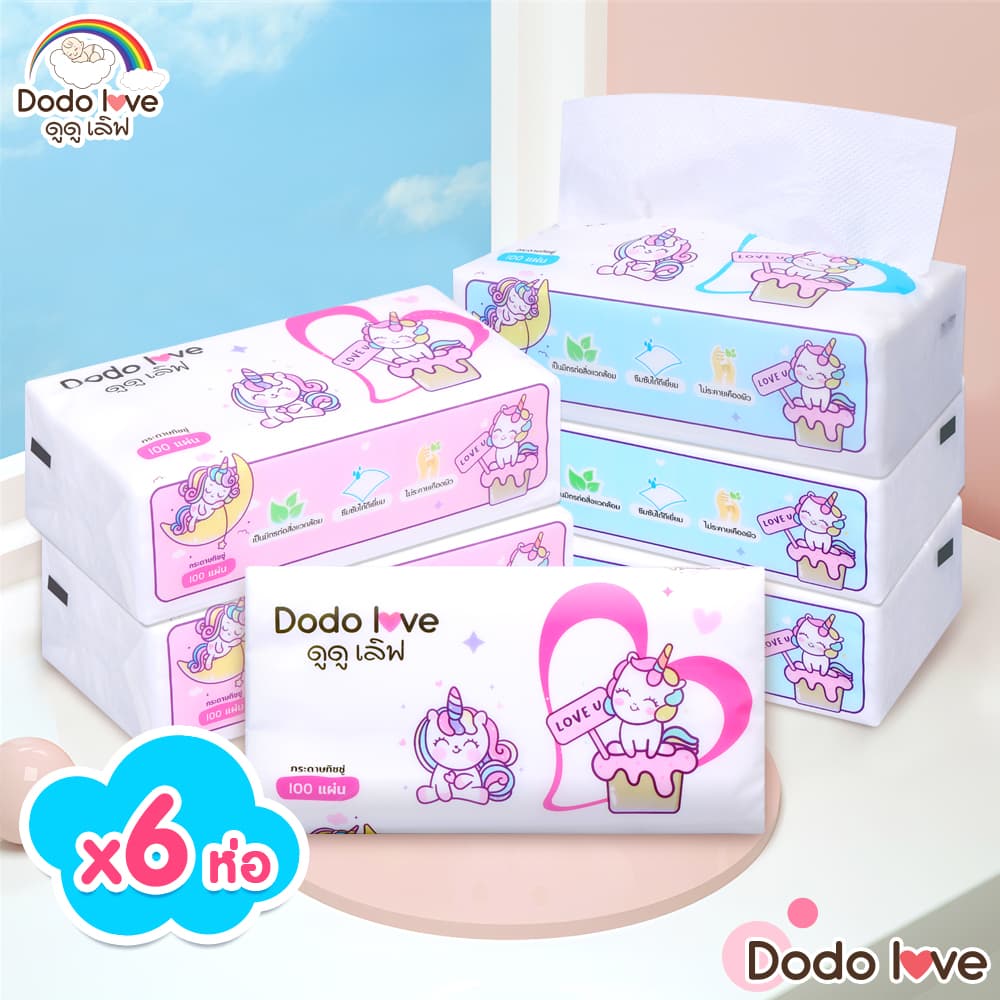 ภาพโปรโมต DODOLOVE ทิชชู่แห้ง 100 แผ่น × 6 ห่อ จาก Lazada Affiliate