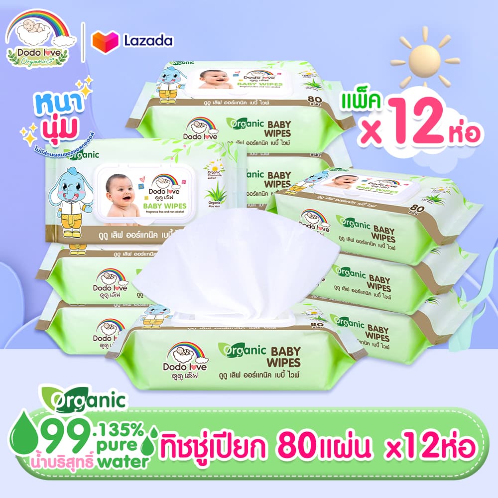 ภาพโปรโมต DODOLOVE ทิชชู่เปียกห่อสีเขียว 80 แผ่น × 12 ห่อ จาก Lazada Affiliate