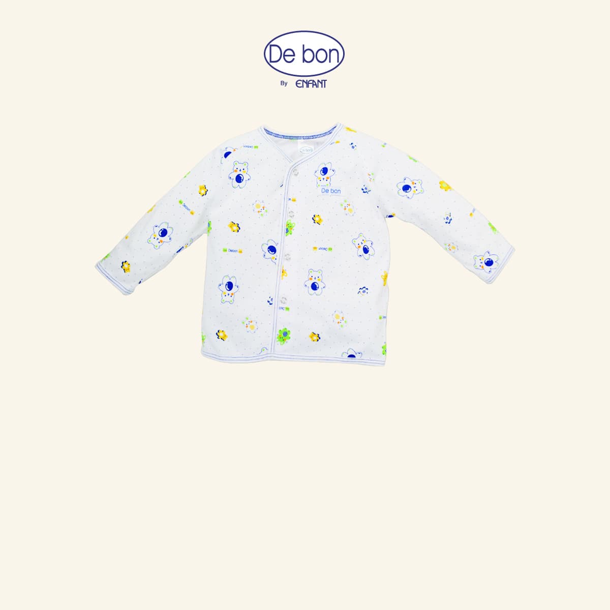 ภาพโปรโมต De bon By Enfant เสื้อผ่าหน้าแขนยาว Bearry and the Rabbit สีฟ้า จาก Lazada Affiliate